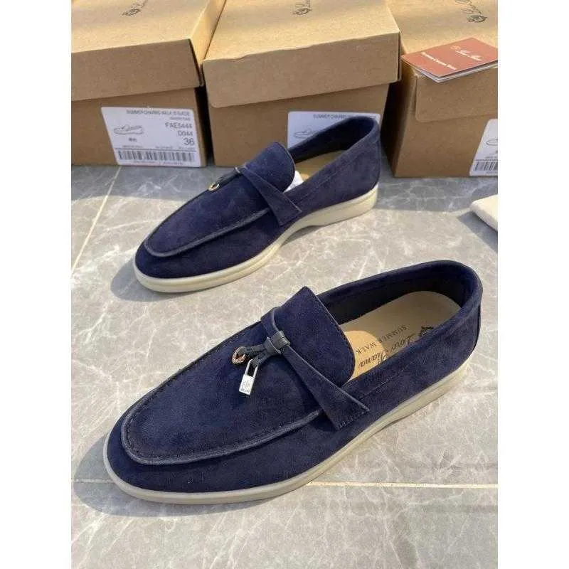 Chaussures Usine Designer Loropiana Pure Original Semelle Souple Confortable Lefu Chaussures Chaussure Simple avec Glands à Fond Plat Chaussures Femme Cuir Cachemire FG56