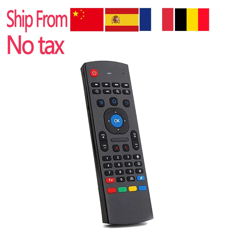 Schip uit Europa MX3 draadloos toetsenbord Air Mouse 2,4 GHz X8 afstandsbediening IR leren voor Android tv BOX zonder microfoon