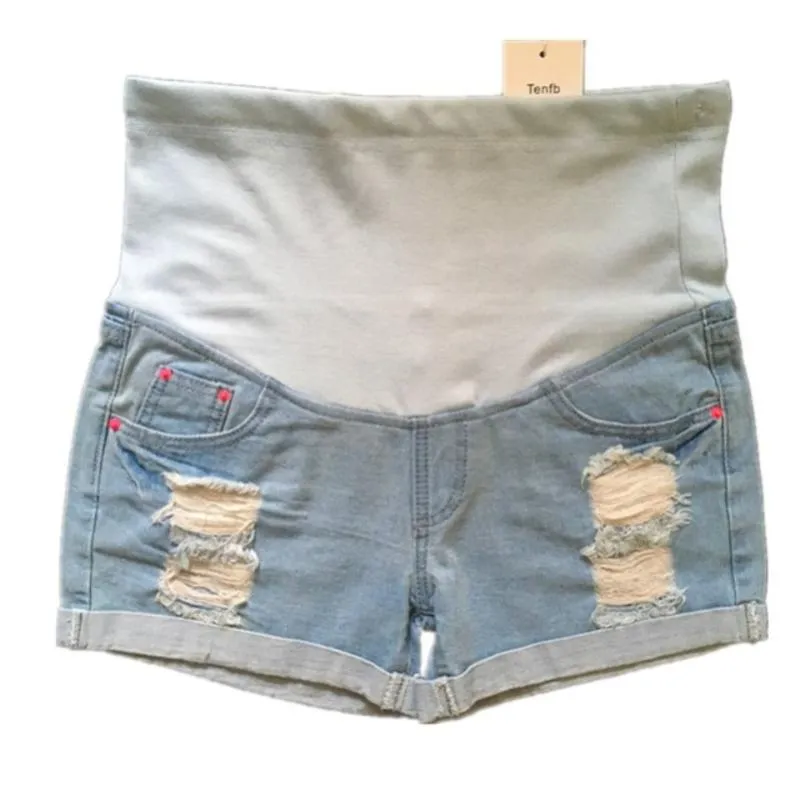Pantalones cortos de maternidad Vip Link Embarazo Pantalones cortos para mujeres embarazadas Verano Denim Belly Capris Pantalones L21