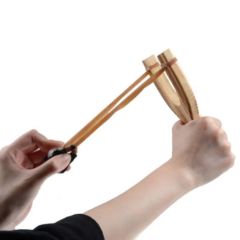 Fidget speelgoed houten materiaal slingshot rubber touw ambacht gereedschap plezier traditionele kinderen buitenshuis katapult interessante jagende rekwisieten speelgoed speelgoed