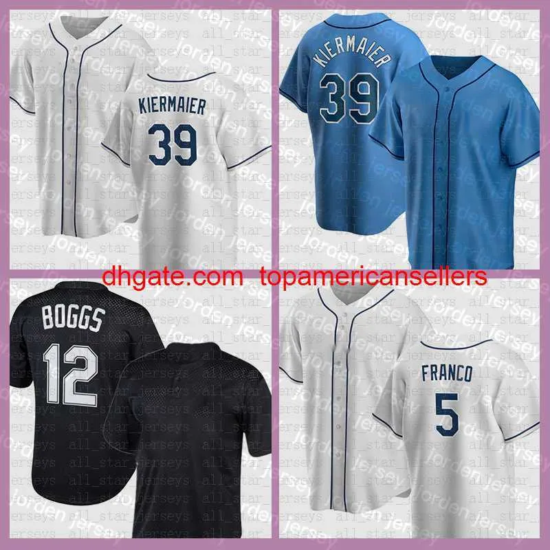 Custom Baseball Jerseys 2022 Jersey 39 Kevin Kiermaier Wander Franco Wade Boggs Randy Arozarena Tyler Glasnow Corey Kl