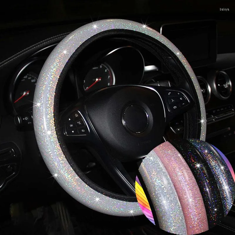 Coprivolante Coprivolante Manico elastico Universale 37/38 cm Diamante Blingbling Crystal Donna Accessori per lo styling dell'auto