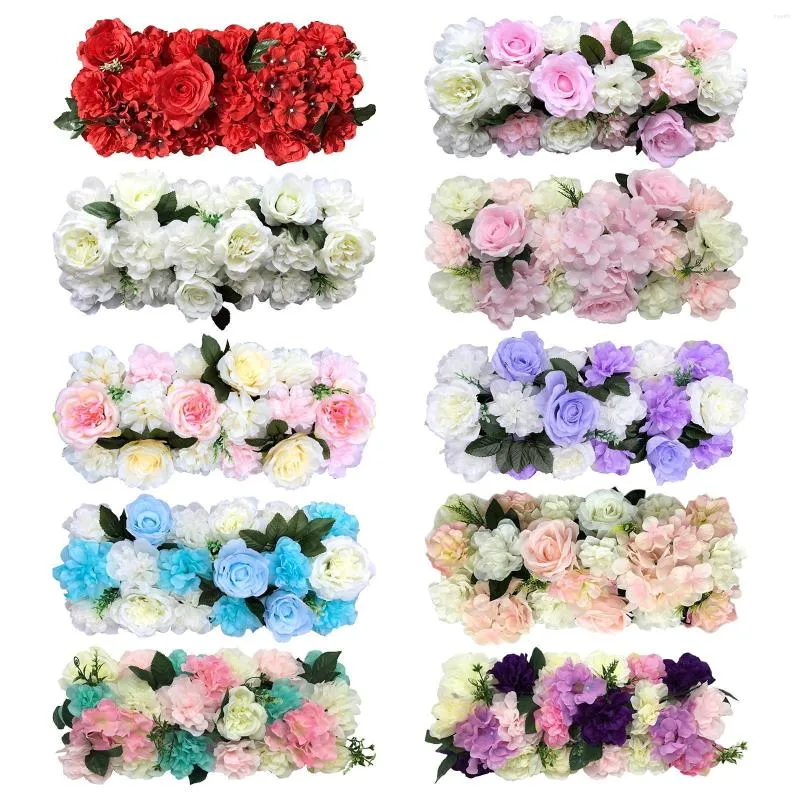 Decorative Flowers Artificial Flower Wall Backdrop DIY Arched Door Row Wedding Road Cited Panel For Party T Station