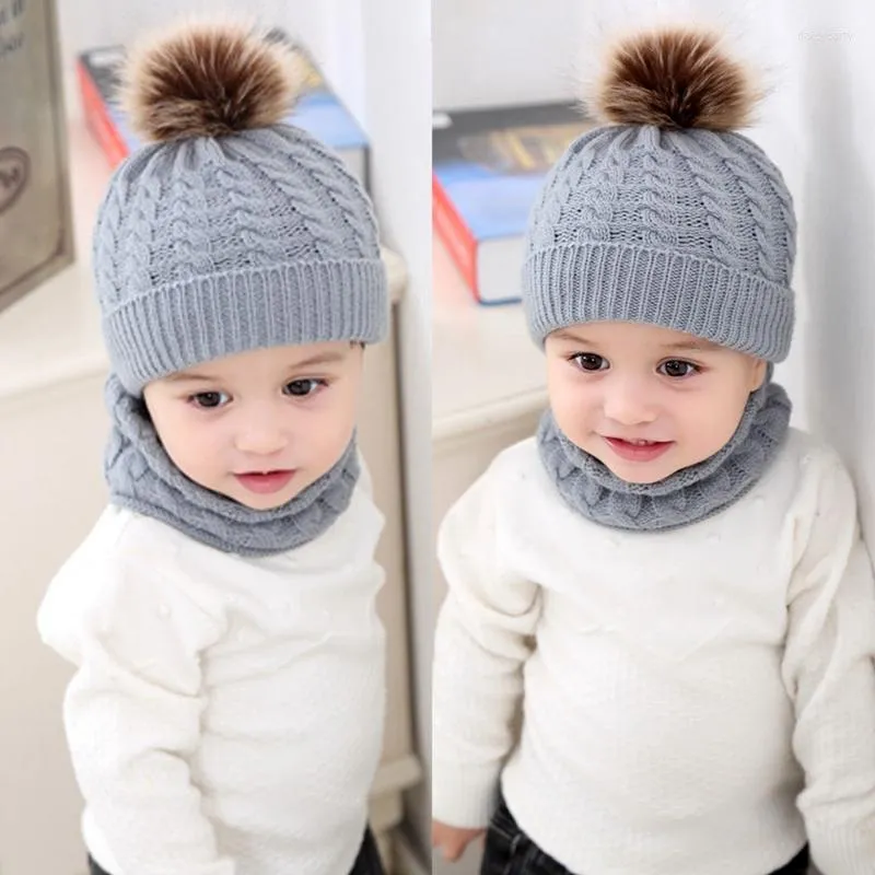 Berets Cute Toddler Kids Girl Boy Baby Infant Winter Warm Ball Crochet Knit Hat Beanie Cap