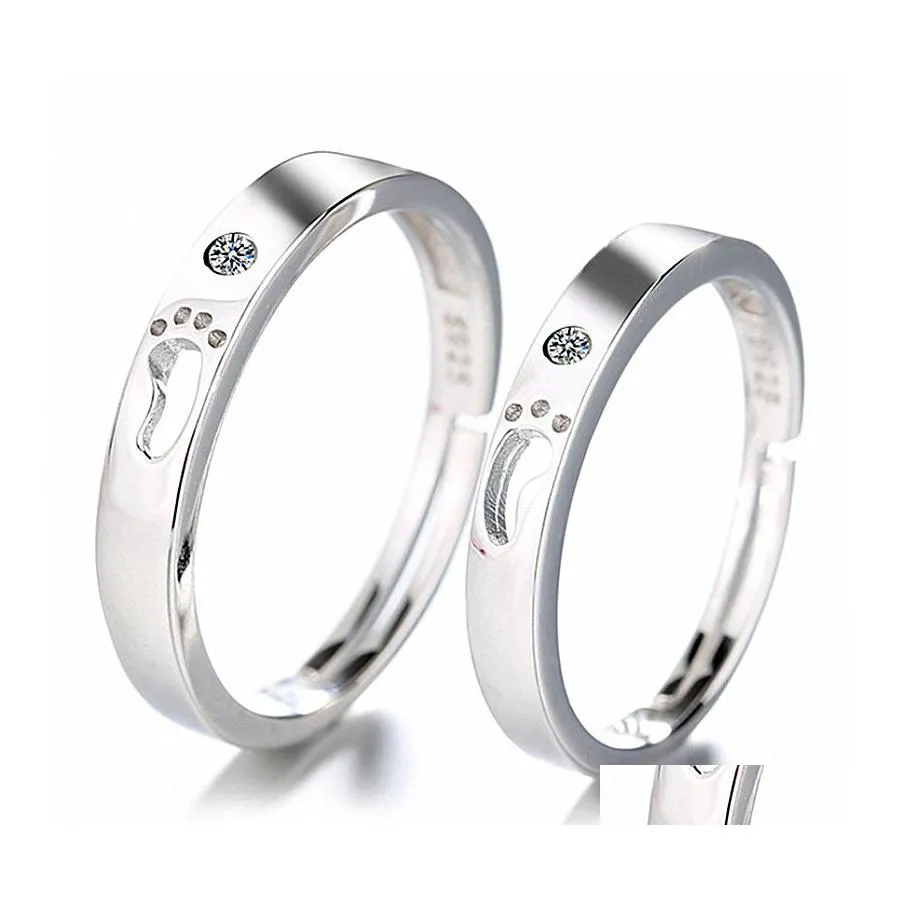 Paar ringen 2 stks liefde sets zirkon ring mode sier sieraden romantische minnaar set drop levering dhnpu