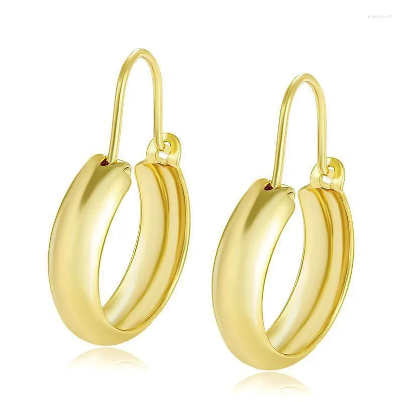 Orecchini a cerchio MxGxFam 14 K colore oro chiaro freddo sexy liscio per gioielli di moda da donna