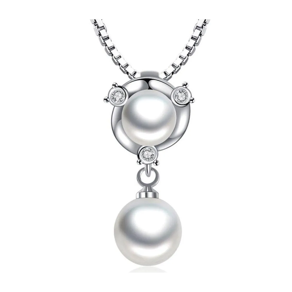 Collane con ciondolo Perle Imitazione 925 Sterling Sier Gioielli per le donne Accessori da sposa Collana placcata Pendenti con consegna a goccia Dhsig