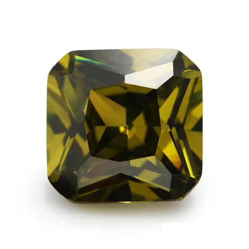 Diamanti sciolti di alta qualità 100 pezzi / borsa 6X6 mm Asscher taglio sfaccettato forma 5A perline quadrate nere zirconi cubici per gioielli Dh3Zy
