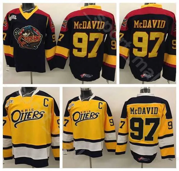 Connor McDavid Erie Otters 2024 College Premier OHL Ice Hockey Jersey Black Home Yellow Away From Top brands 17.78 DHgate.Com
