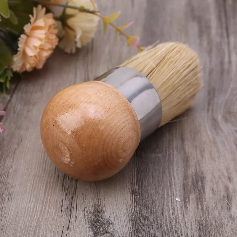 Painting Supplies Round Chalk Paint Wax Brush Ergonomic Wood Handle Natural Bristle Brushes Furniture DIY Painting Waxing Tool