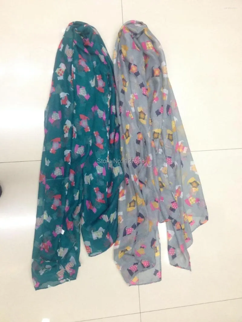 Scarves 2014 Winter Cute Dog Print Scarf Women Wrap Shawl Accessories Animal Long