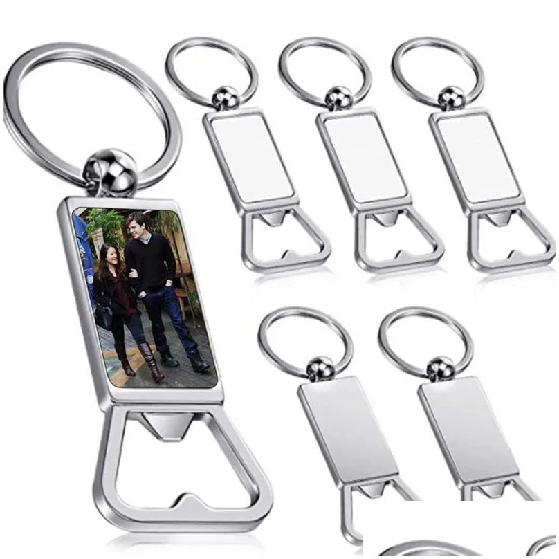 An￩is -chave sublima￧￣o em branco Buckle Metal Bottle abridor de keyring Mulheres homens j￳ias de moda 2 2 YFA Q2 Drop Delivery Dhfko