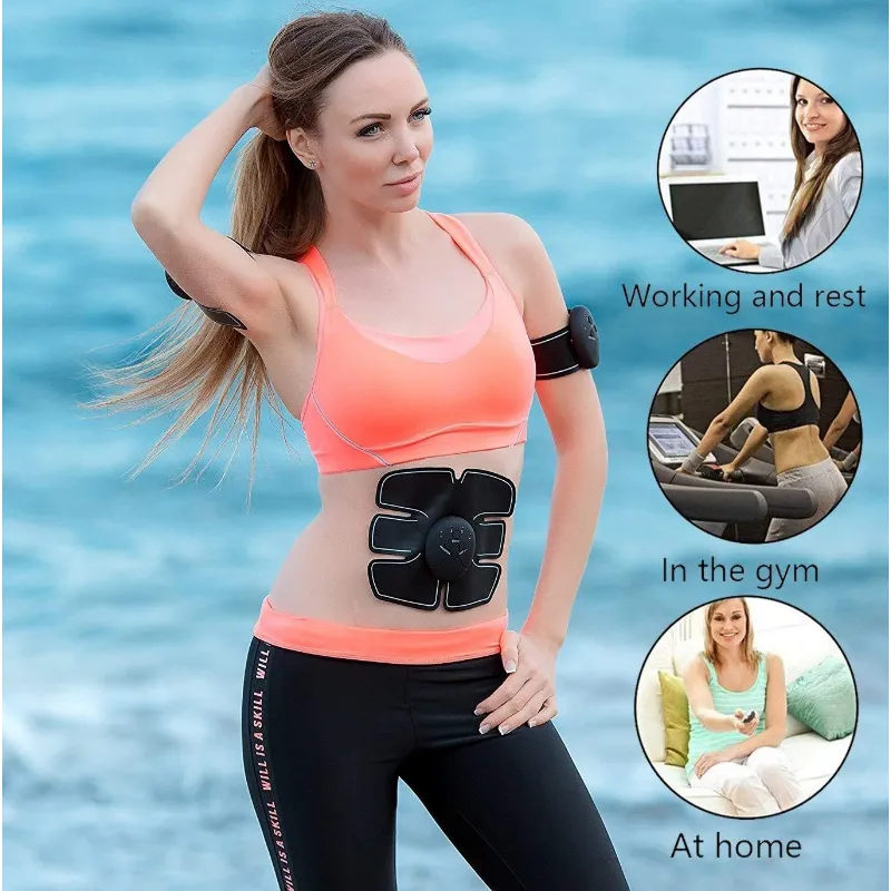 2022 Abdominal Muscle Training Stimulator Device Wireless EMS Belt Gym Professinal Body Slimming Massager Home Fitness Beauty Gear