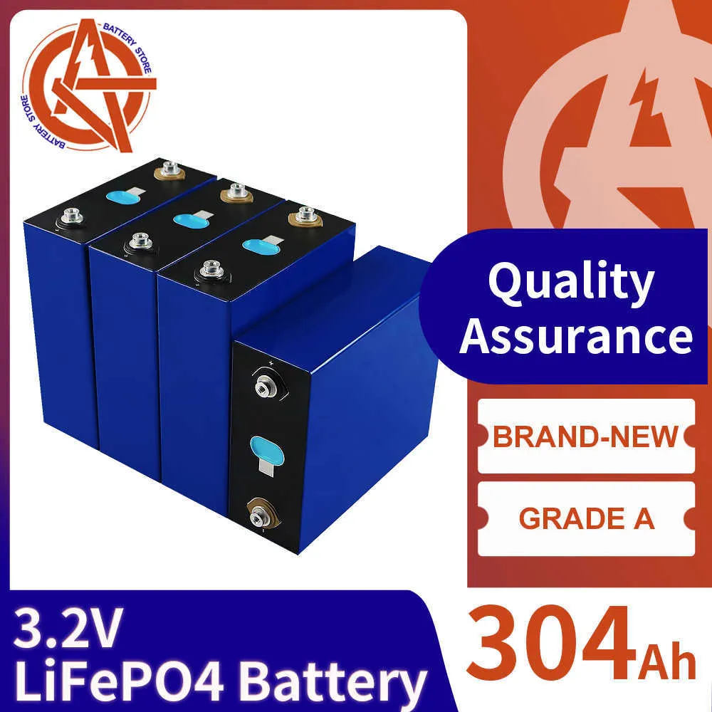Helt ny 3.2V 304AH LIFEPO4 Batteri 310AH 1/4/8/16/32 st litiumjärnfosfatbatteri 12V 24V 36V för RV -båtbåt