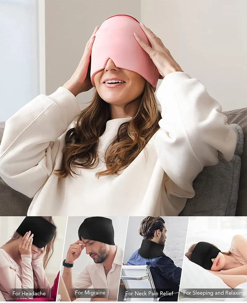 Outdoor Gadgets Gel Ice Cold Therapy Migraine Relief Cap Comfortable Stretchable Pack Eye Mask For Puffy Compress Hat