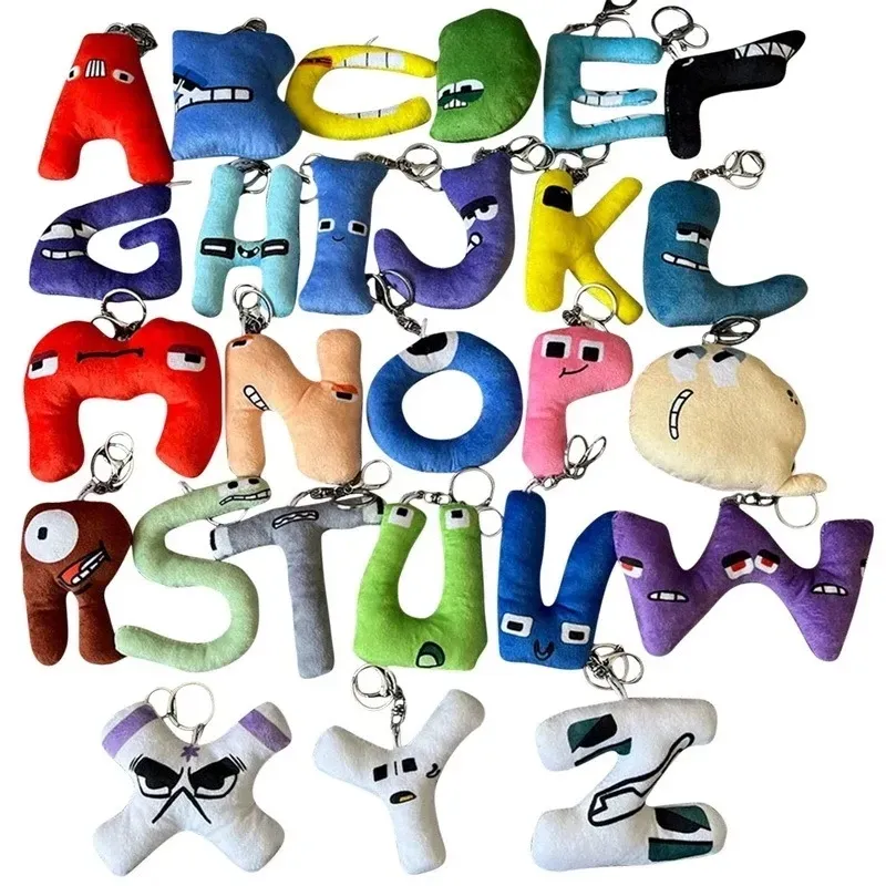 Alphabet Lore Plush Keychain Car Pendant Rear View Mirror