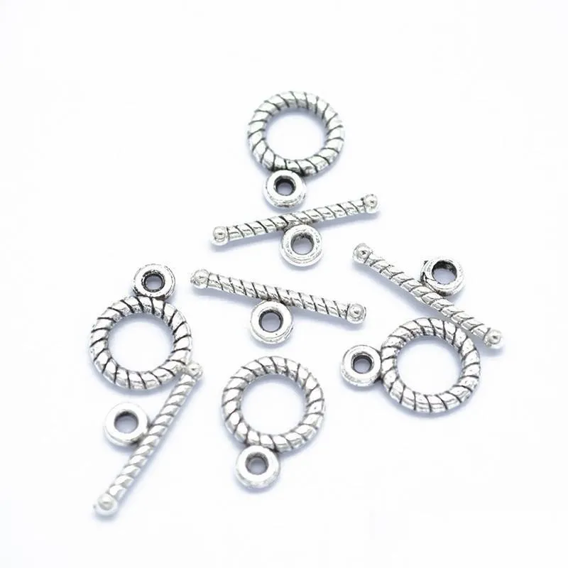 Clasps Hooks 500Sets/Lot Antique Sier Ot Buckle Toggle Clasp Jewelry Making Findings Components Accessories Diy For Women Dr Dhubs