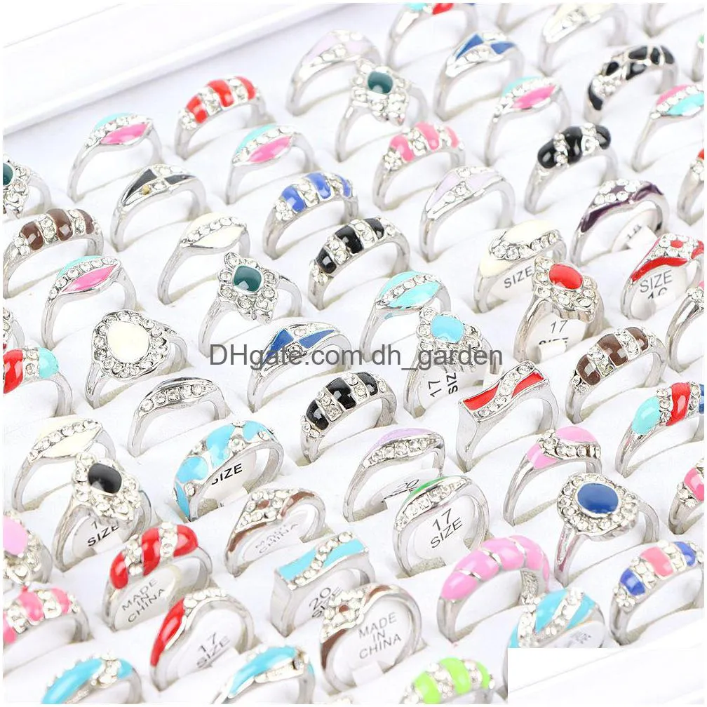 Clusterringen 20 stks/Lot mode sieraden roestvrijstalen ring voor vrouwen eenvoudige cartoon feestgeschenken drop levering 202 dh5b0