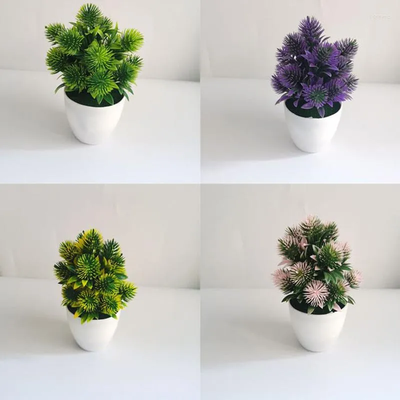 Decorative Flowers Artificial Plants Green Bonsai Small Tree Pot Fake Flower Potted Ornaments For Home Garden Decoration Wedding Party