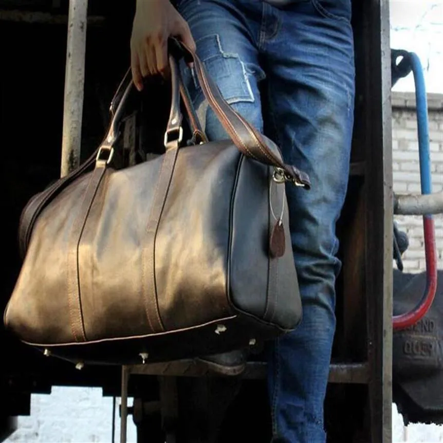 Yq femmes sacs de voyage haute qualité hommes sac à main épaule polochon sac à dos grand cuir CrossBody bagages Bag296L