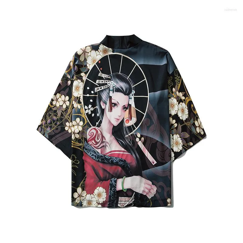 Abbigliamento etnico Stile tradizionale giapponese Streetwear Kimono Uomo Donna Cardigan Giappone Harajuku Anime Robe Clothes 2023 Estate Autunno