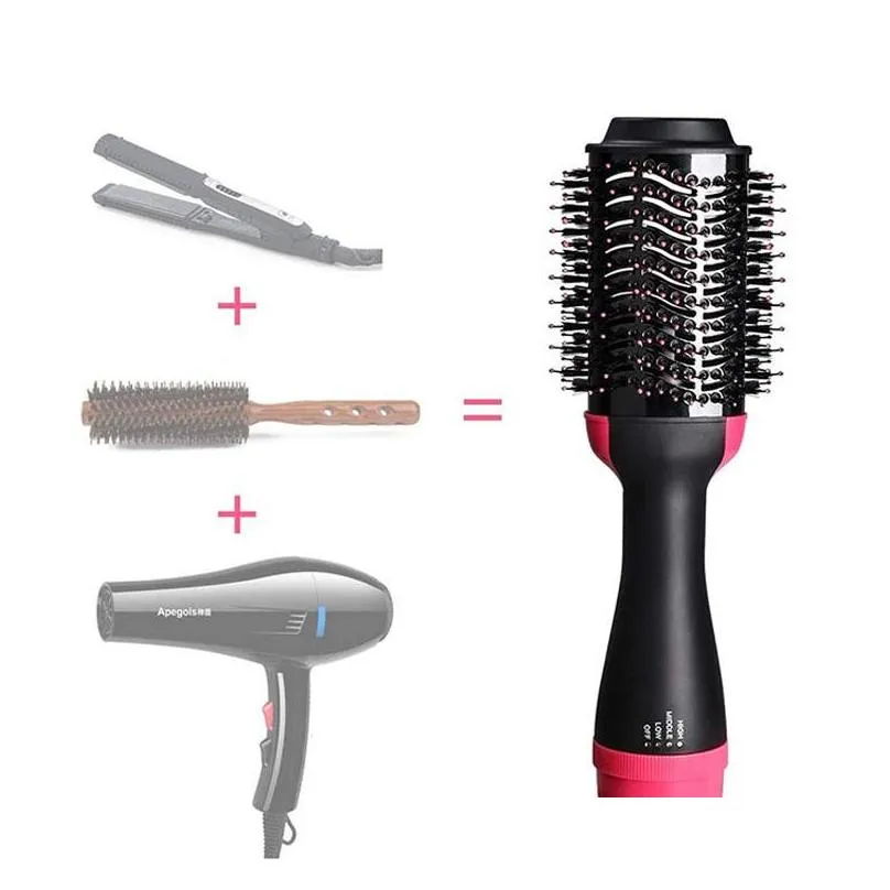 3 in 1 hair dryer brush one step hot air brush curling iron blowing straightener curling iron hair dryer brush curling iron hair comb