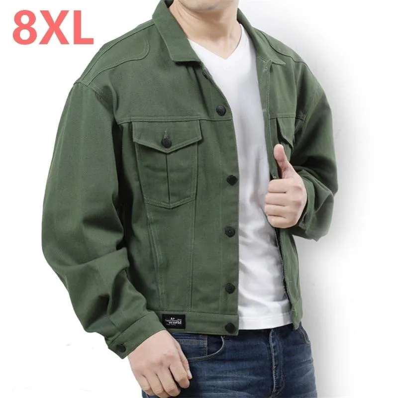 남자 재킷 플러스 크기 10xl 9xl 8xl 7xl 6xl 5xl 4xl 3xl 클래식 데님 브랜드 의류 캐주얼 남자 진 재킷 코트 남자 학생 맨스