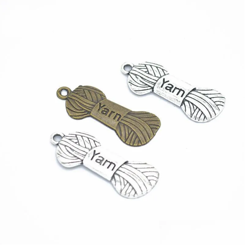 Charms Bk 300 Pcs Yarn Sewing Pendants Antique Sier Tone Bronze 31X12Mm Good For Diy Craft Drop Delivery 202 Dh4Cl