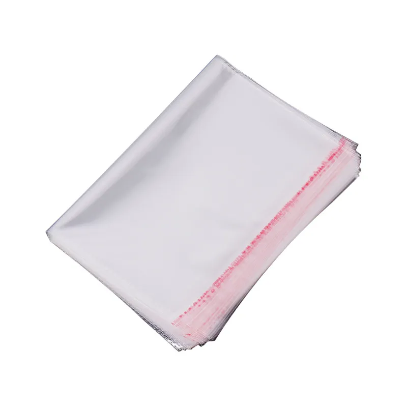 100pcs/lot 28x28cm transparent self adhesive seal OPP bags all clear toy garment packing poly bag with glue tape seal