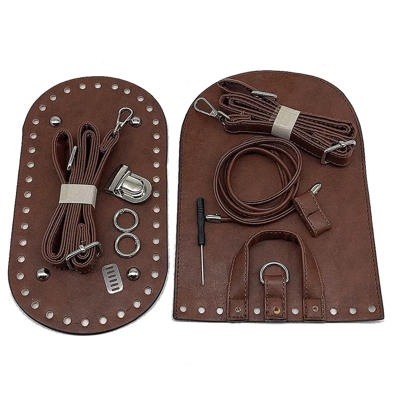 Bag Parts Accessories High Quality Handbag Shoulder Strap Woven Set Leather Bottoms with Hardware for DIY Handmade Backpack 230213