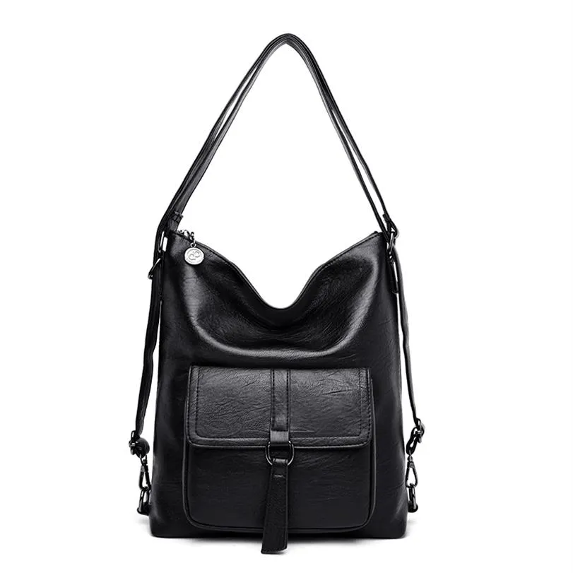 Bolso de hombro multiusos de cuero suave cruzado que combina con todo para mujer compras viaje alta textura retro chino wind303z