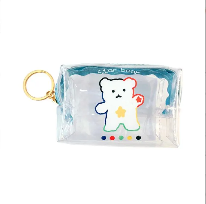 ins sac transparent mignon portable porte-monnaie étanche sacs créatifs vent doux stockage porte-monnaie