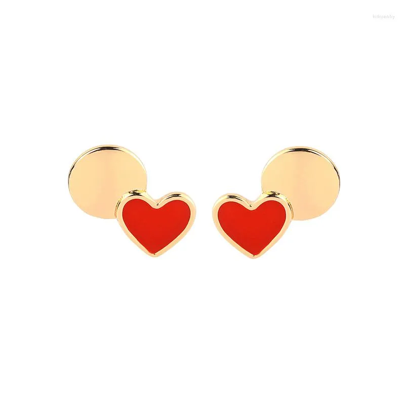 Boucles d'oreilles clous émail exquis coeurs doux pour femmes cadeau mode bijoux goutte accessoires