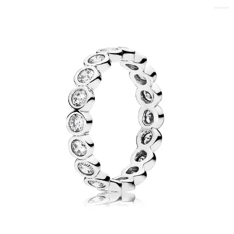 Cluster Rings Authentic 925 Sterling Silver Alluring Large Brilliant Fashion Ring For Women Gift DIY Jewelry