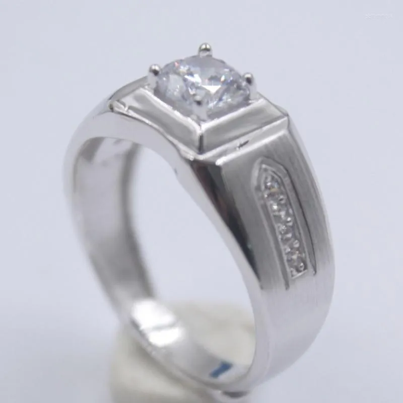 Bagues en grappe en argent sterling 925 Bague en diamant pour hommes Personnalité dominatrice Brossé Simulation Mariage Internet Style de célébrité