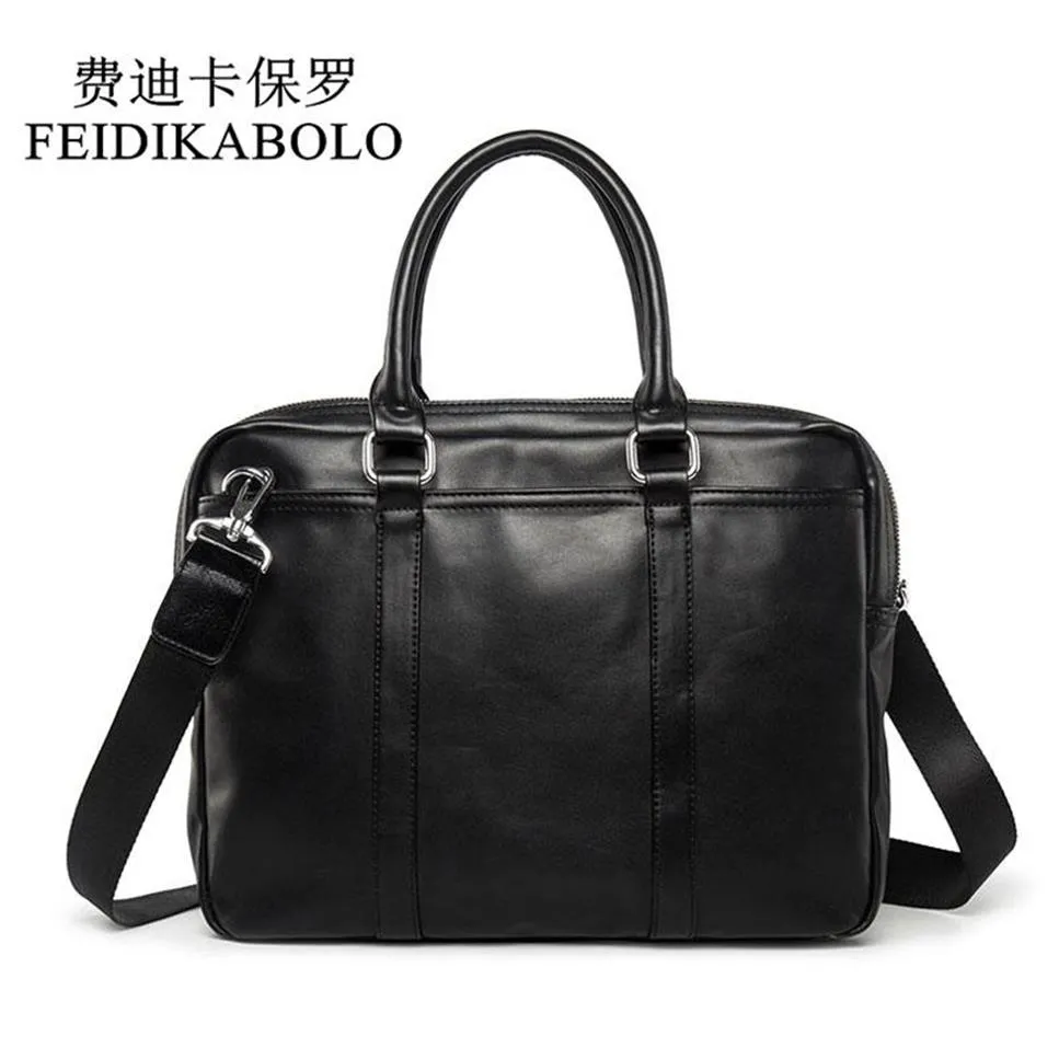 FEIDIKABOLO Famous Brand Business Men Briefcase Bags Man Shoulder Bag Leather Laptop Simple Men's Handbag bolsa maleta203T