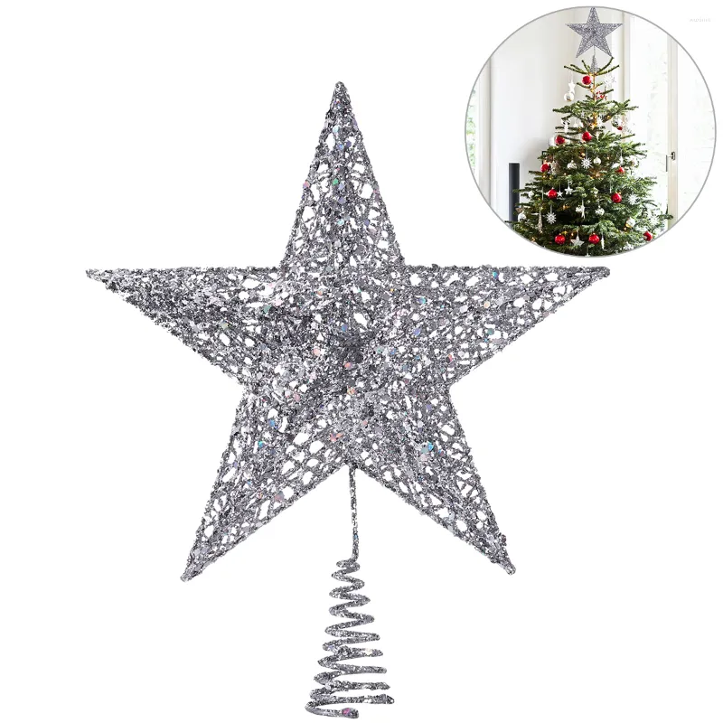 Décorations de Noël 7,9 pouces arbre étoile décoration arbre scintillant-métal 5 points arbre pour (