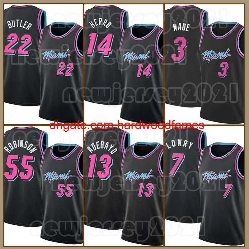 2023 City Black Jimmy Butler Basketball Maillots Tyler Herro Dwyane Wade Kyle Lowry Bam Ado Robinson Blue White Edition Shirt 14 3 22 55 7