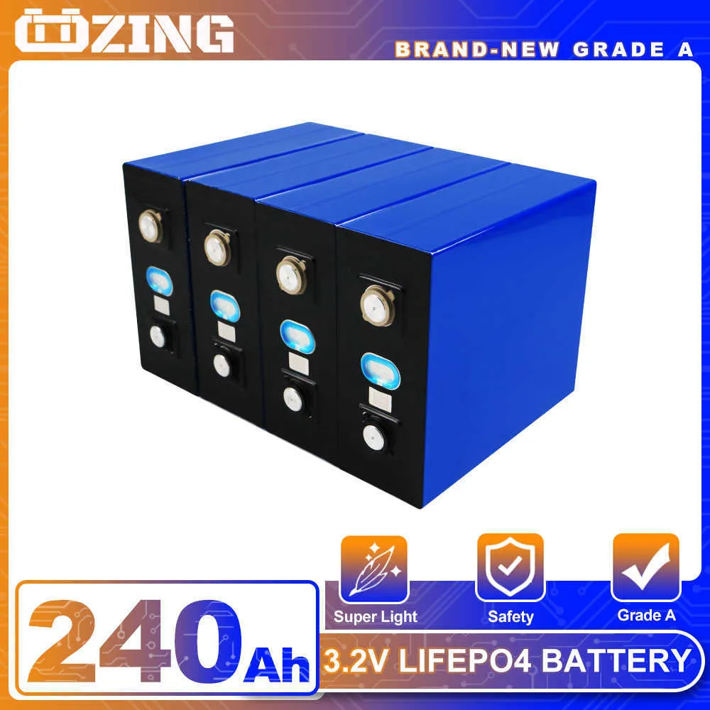 Grade A 3.2V 240Ah Lifepo4 Battery DIY Rechargable Batteri Pack 12V 24V 48V RV Vans Solar Energy Storage System Campers Battery