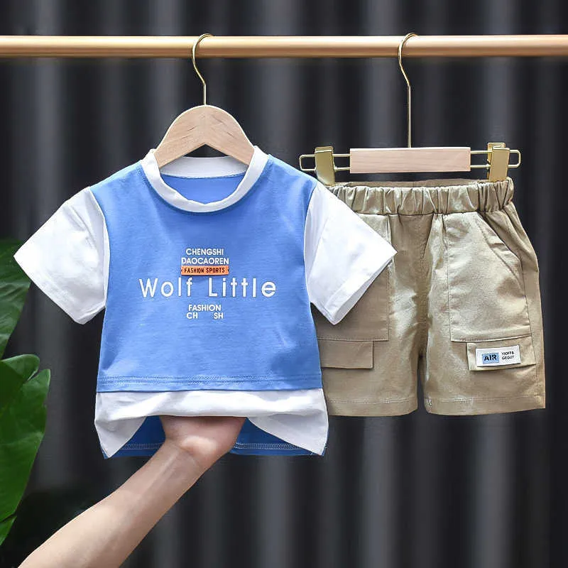 Vêtements Nouveaux Enfants Bébé Vêtements Ensemble MON Été Imprimer Ensembles Pcs À Manches Courtes TShirtShorts Enfant Garçon Vêtements De Plage Tenues