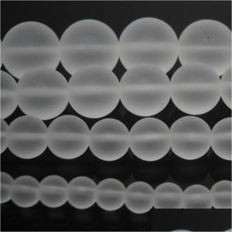 Crystal 8Mm Natural Stone Dl Polish Frosted Clear Quartz Round Loose Beads For Jewelry Making Drop Delivery Dhgarden Dh2Uz