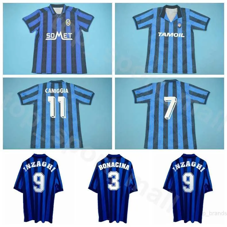 1991 1993 1996 1997 Atalanta Retro Jersey Soccer 3 Bonacina 11 Caniggia 9 Inzaghi 15 Sgro Inzaghi Fortunato Stromberg voetbalshirtpakketten