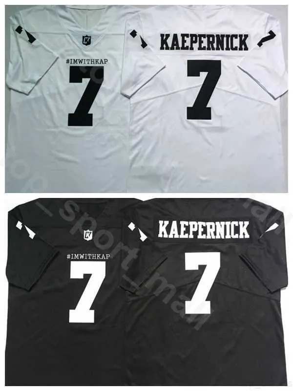 Movie Football Imwithkap Jersey IM WITH KAP 7 Colin Kaepernick Black White All Stitched Color Team I Know My Rights Stitched Good Quality