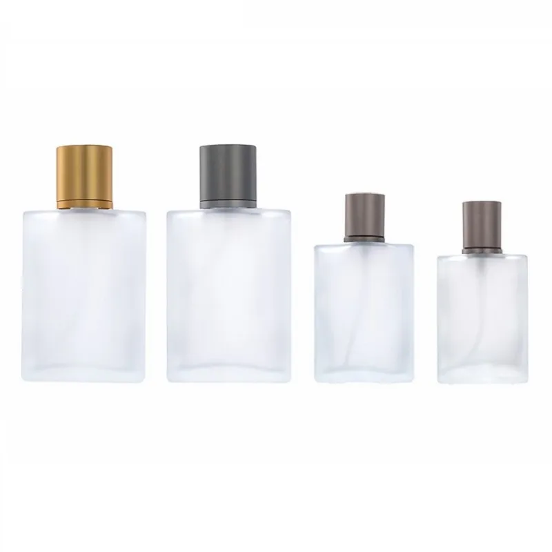 Pakowanie pustej szklanej szklanej butelki perfum 30 ml 50 ml 100 ml spar naciśnij pompę napędową przenośną kosmetykę pojemnik na opakowanie kosmetyczne