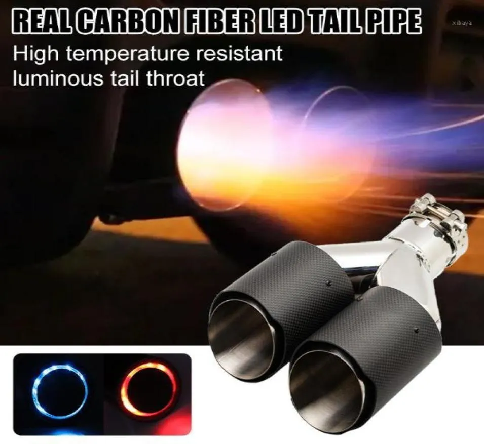 Peças do coletor Tubo de escape iluminado universal Fibra de carbono Stafler Dual Stainelsns
