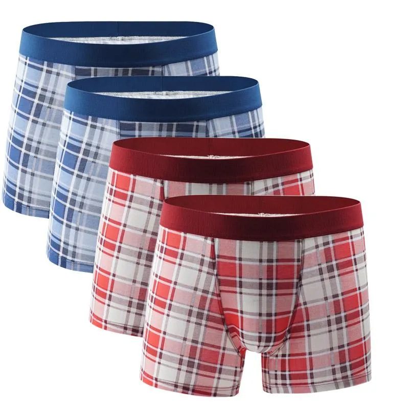 Caleçon 4 pièces coton hommes sous-vêtements Boxer boxeurs respirant Shorts hommes Cueca mâle culotte Boxershorts