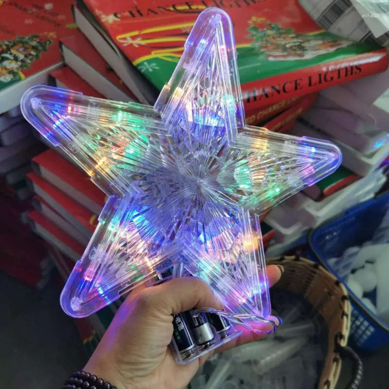 Decorazioni natalizie Topper per alberi LED Star Night Light Ciondolo sull'albero Ornamenti regalo per la casa Decorazione di nozze per feste Forniture per decorazioni