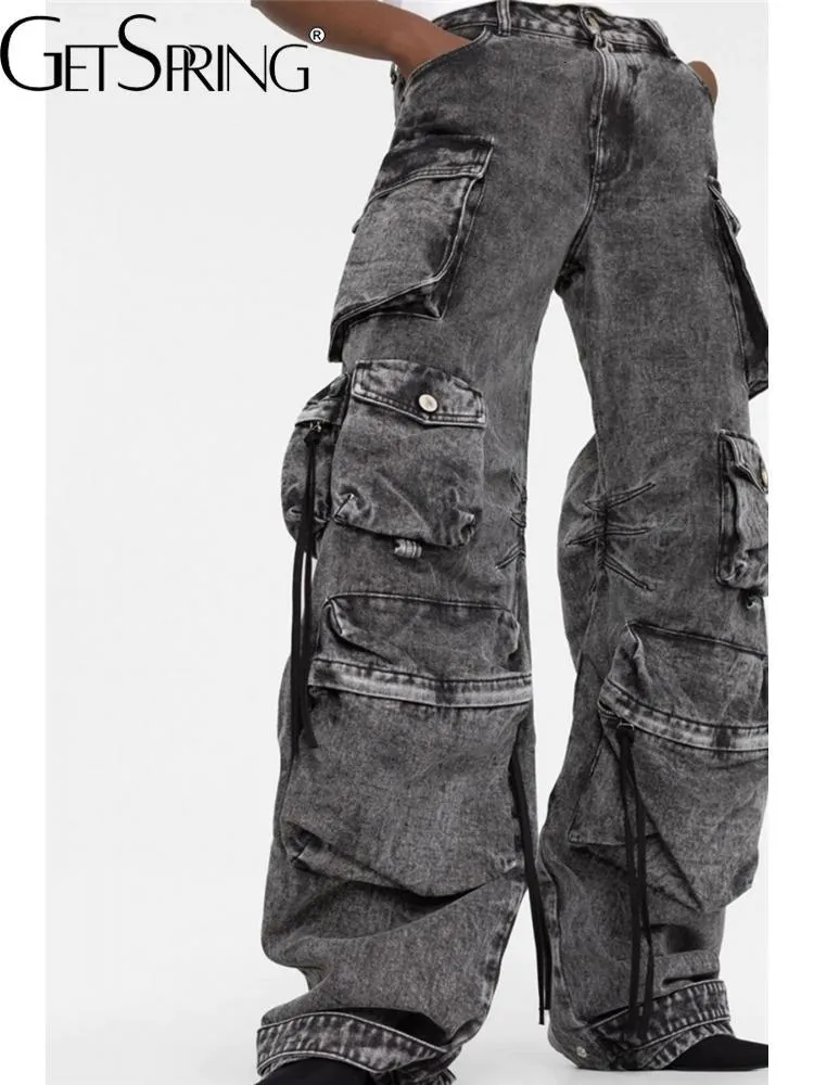 Jean Baggy Taille Haute Pour Femme - Coupe Droite, Stretch Confortable - Style Y2K Vintage - Pour Loisirs, Décontracté, Sport - Poches Latérales Et Arrière