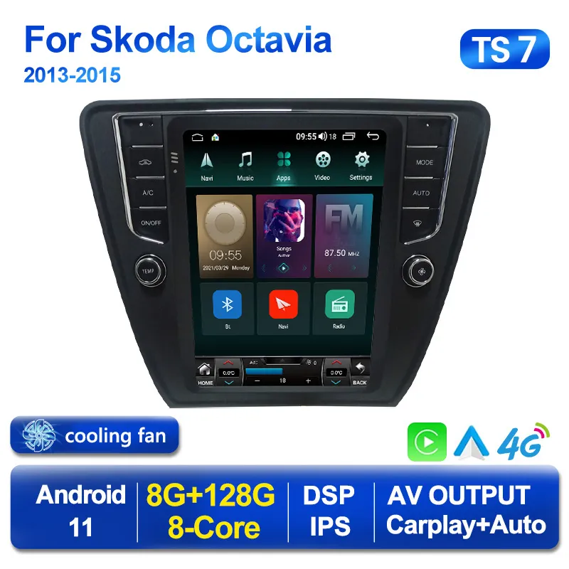 Android 11 Player Auto dvd Radio Für Skoda Octavia 3 A7 2013-2018 Tesla Stil Carplay Multimedia GPS Navigation kopf Einheit Stereo 2din