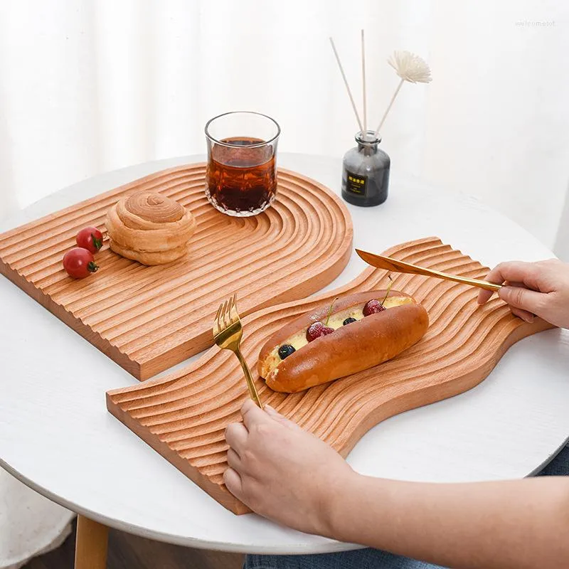 Placas de pratos nórdicos nórdicos Ripple Ripple Cerâmica Conjunto de Placas de Cerâmica SERVIÇÃO SERVIÇÃO ESTRELA DE MADEIRA para cozinha